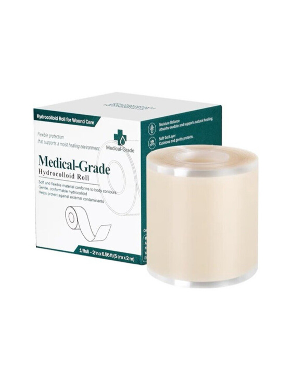 Medical Grade Hydrocolloid Roll Wound Care Blister Tape Cut to Size 2in x 6.56ft